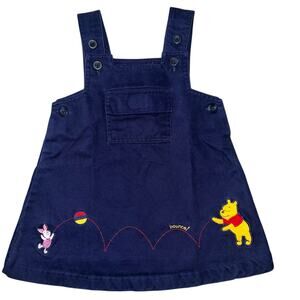 Vintage Y2K Disney Store Winnie the Pooh  Piglet girl dress overall jumper 12mon